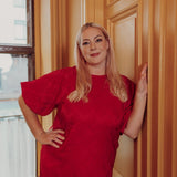 Jacquard Dress -Mekko | Ruby Red Aikuisten mekko Metsola