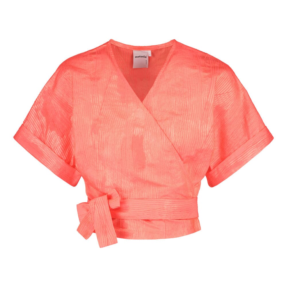 WOMEN S WRAP TOP NEON PINK METSOLA Metsola women-s-wrap-top-neon-pink-metsola-metsola