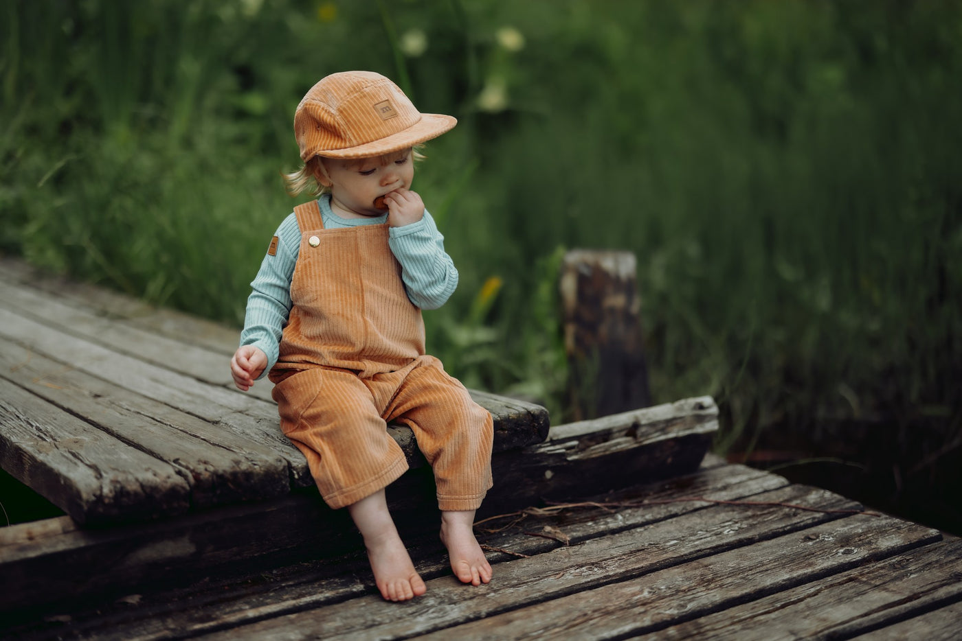 VELOUR OVERALLS | PEANUT