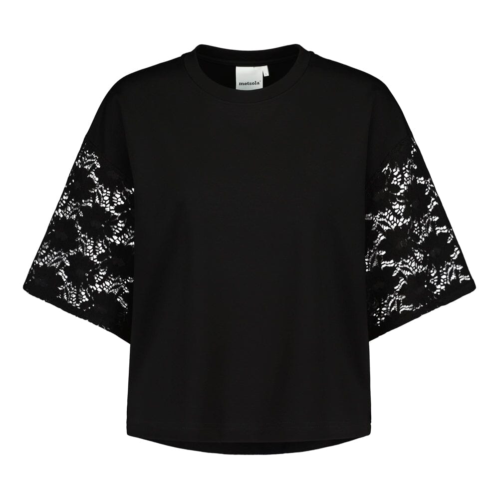 Lace Sleeve T-Shirt | Licorice Aikuisten paita Metsola