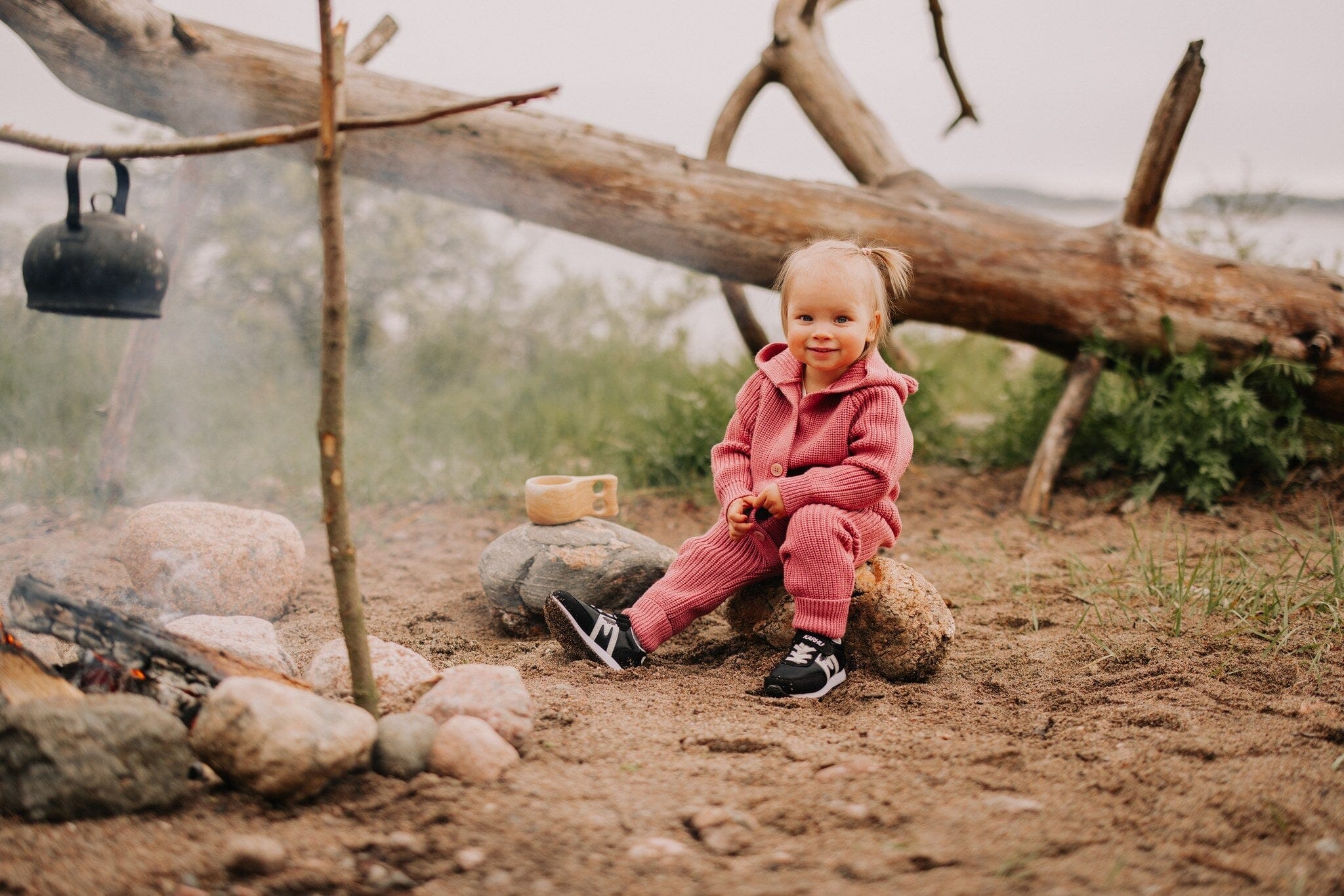 Merino Bear Knit Jumpsuit | Rosy Haalari/Jumpsuit True Campers