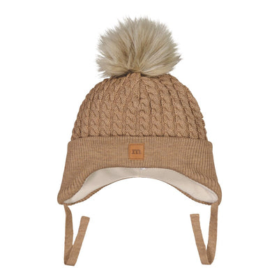 MERINO FUR POM CABLE BABY BEANIE | PEANUT BUTTER Pipo Little Things in Life