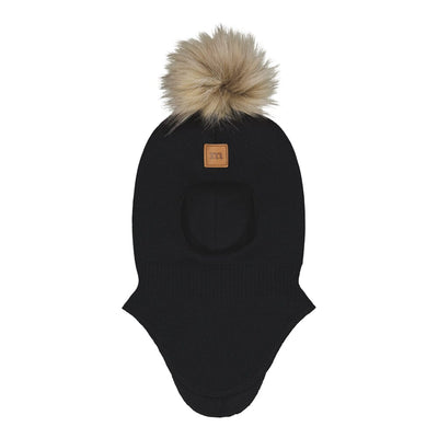 MERINO FUR POM POM HELMET | BLACK Pipo Little Things in Life