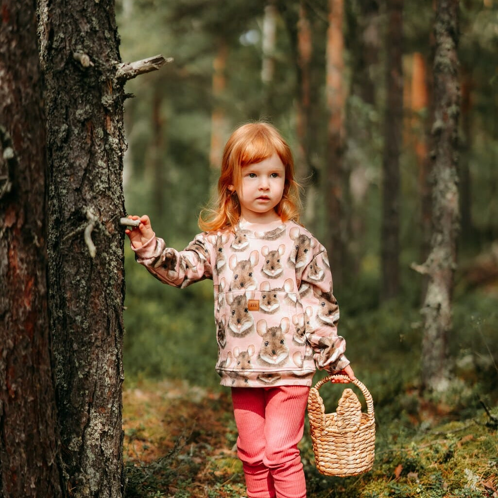 MOUSE POCKET SWEATER -COLLEGEPAITA | ROSE Paita Love the Planet