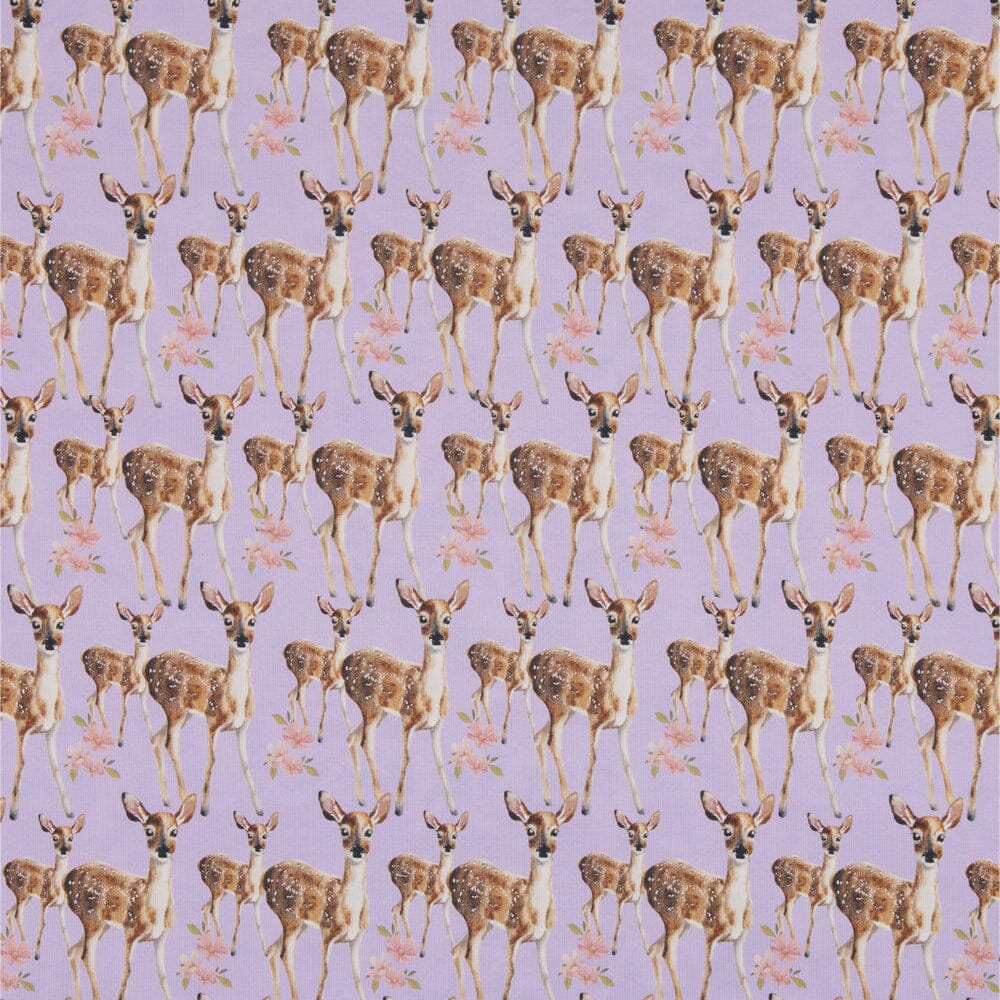 RIB 2X2 CUTE BAMBI 1M, ICY LILAC Kangas Kangaskarkelot