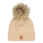 RIB BEANIE WITH FUR POM | MOONLIGHT Pipo My Happy Place
