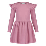 Rib Frilla Dress Ls | Frosty Pink Mekko Winter Wonders