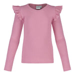 Rib Frilla Shirt Ls | Frosty Pink Pitkähihainen paita Winter Wonders