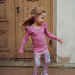 Rib Frilla Shirt Ls | Frosty Pink Pitkähihainen paita Winter Wonders