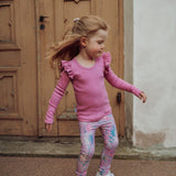 Rib Frilla Shirt Ls | Frosty Pink Pitkähihainen paita Winter Wonders