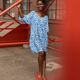 Sophy Volume Sleeve Tunic Dress -Mekko | Electric Aikuisten mekko C'est La Vie!