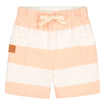 STRIPED COLLEGE SHORTS | MILKY APRICOT - VANILLA Housut Wonders of Life