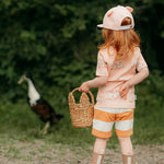 STRIPED COLLEGESHORTSIT | MILKY APRICOT - VANILLA Housut Wonders of Life