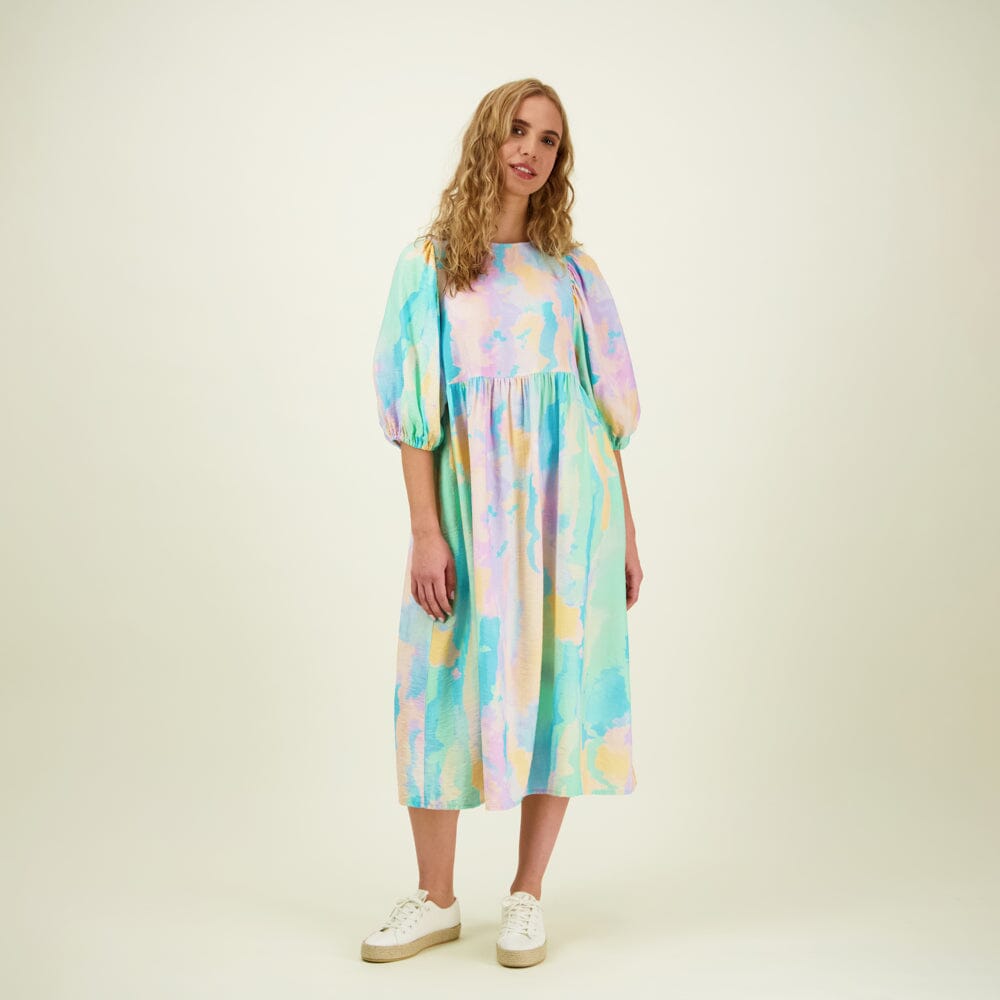 Sunset Puff Sleeve Midi Dress -Mekko Aikuisten mekko More Love