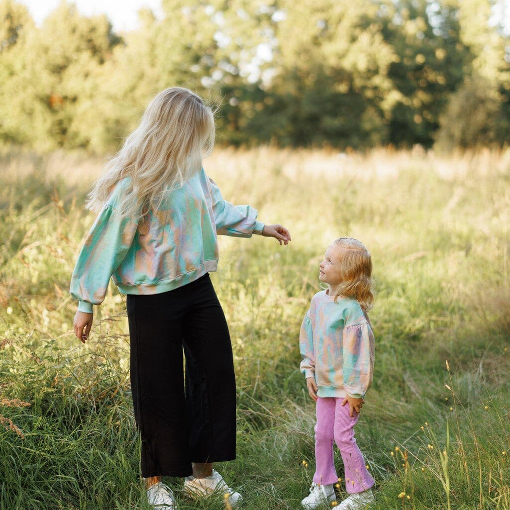 Sunset Puff Sleeve Sweater -Lasten Collegepaita | Mintie Pitkähihainen paita Circus of My Life