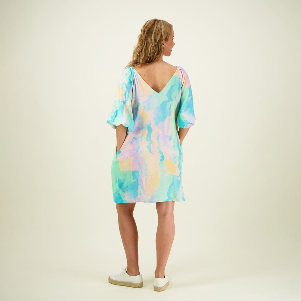 Sunset Volume Sleeve Tunic Dress -Mekko Aikuisten mekko More Love