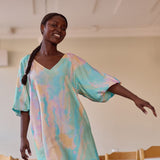 Sunset Volume Sleeve Tunic Dress -Mekko Aikuisten mekko More Love