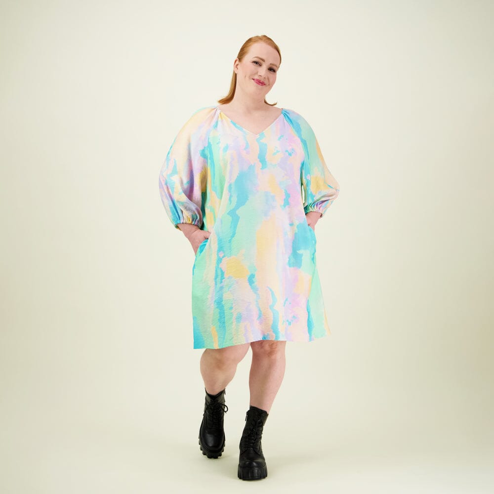 Sunset Volume Sleeve Tunic Dress -Mekko Aikuisten mekko More Love