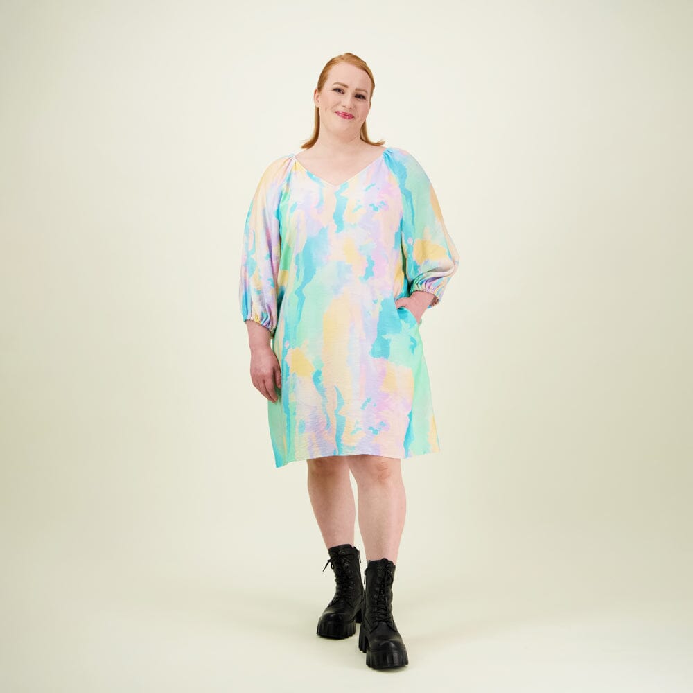 Sunset Volume Sleeve Tunic Dress -Mekko Aikuisten mekko More Love