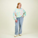 Sunset Womens Puff Sleeve Sweater -Collegepaita Aikuisten paita More Love