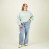 Sunset Womens Puff Sleeve Sweater -Collegepaita Aikuisten paita More Love