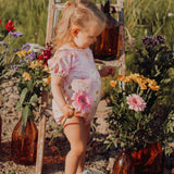 Sweetness Puff Sleeve Romper | Milky Pink Body Dancing In The Sunshine