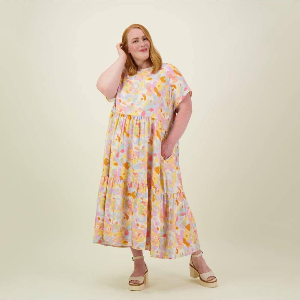 TAHITI TIERED MIDI DRESS -MEKKO Aikuisten mekko Beach Party Women