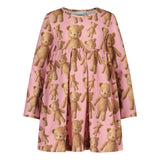 Teddy Bear Dress Ls | Warm Pink Mekko You Make Me Happy