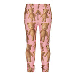 Teddy Bear Leggings | Warm Pink Housut You Make Me Happy