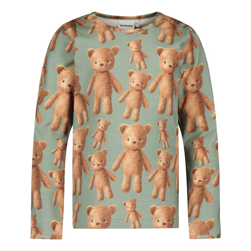 Teddy Bear Shirt Ls | Spruce Green Pitkähihainen paita You Make Me Happy
