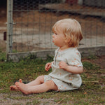 TINY FARMERS RIB ROMPER | MILKY APRICOT Body Wonders of Life