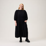 Volume Sleeve Midi Dress -Mekko | Licorice Aikuisten mekko Oh, Oui!