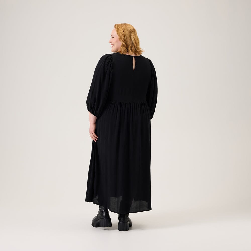 Volume Sleeve Midi Dress -Mekko | Licorice Aikuisten mekko Oh, Oui!