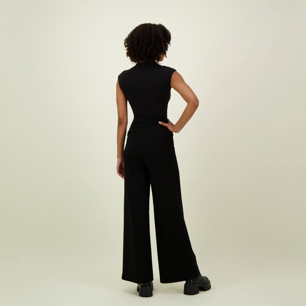 WIDE LEG TROUSERS | BLACK Secret Places