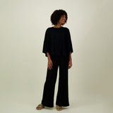 WIDE LEG TROUSERS -HOUSUT | BLACK Aikuisten housut My Happy Place Women