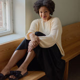 Womens Cotton Knit Jumper | Milky Aikuisten neulepaita More Love