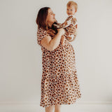 Women's Leopold Tiered Midi Dress -Mekko | Chocolate Aikuisten mekko We are family