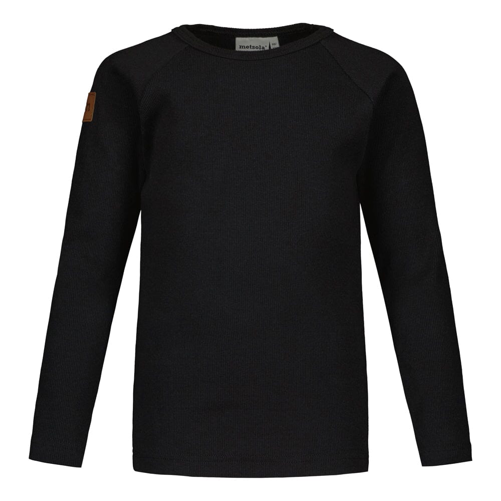 RIB T-SHIRT LS, BLACK Metsola